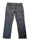 Hero By John Meddox blue straight jeans with five-pocket design and zip fly.