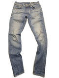CHASIN' blue slim fit jeans with button fly and classic denim craftsmanship.
