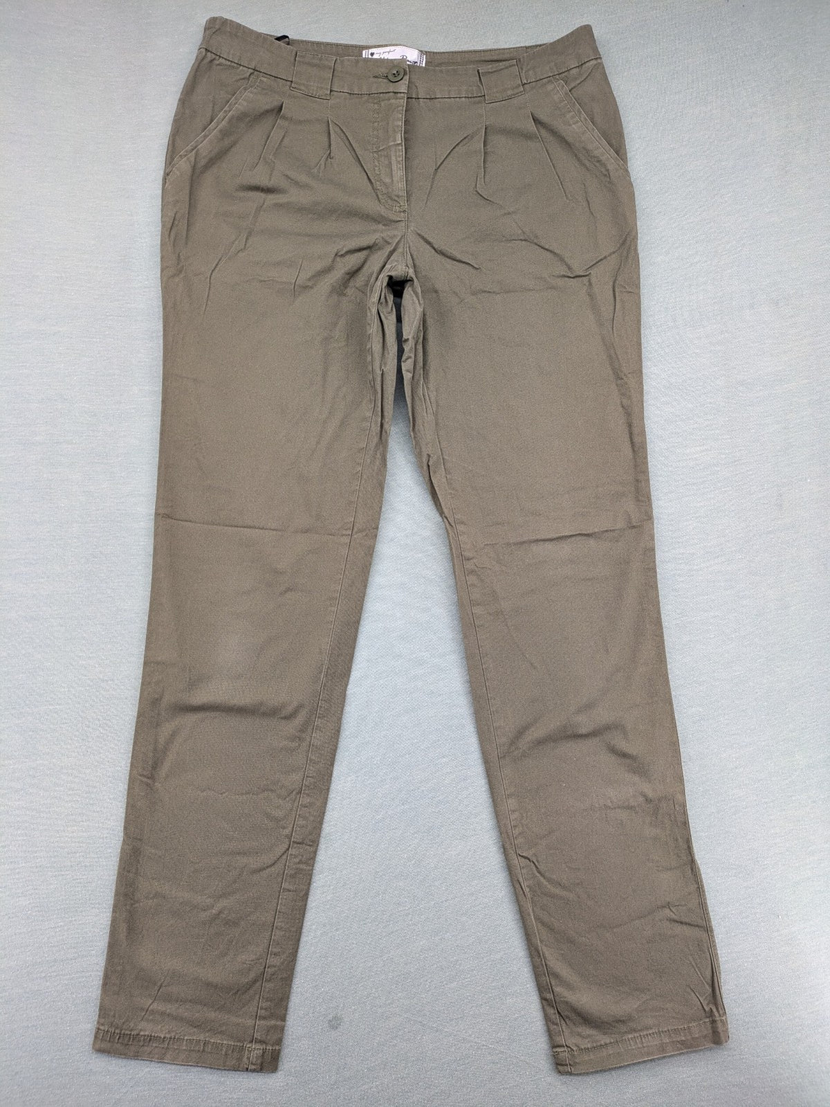 bpc bonprix collection khaki pants with front pleats and classic chino cut