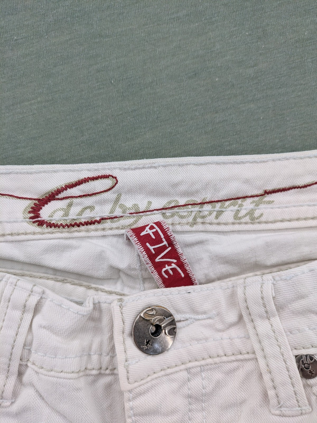 edc by Esprit white straight jeans five-pocket design in durable denim fabric