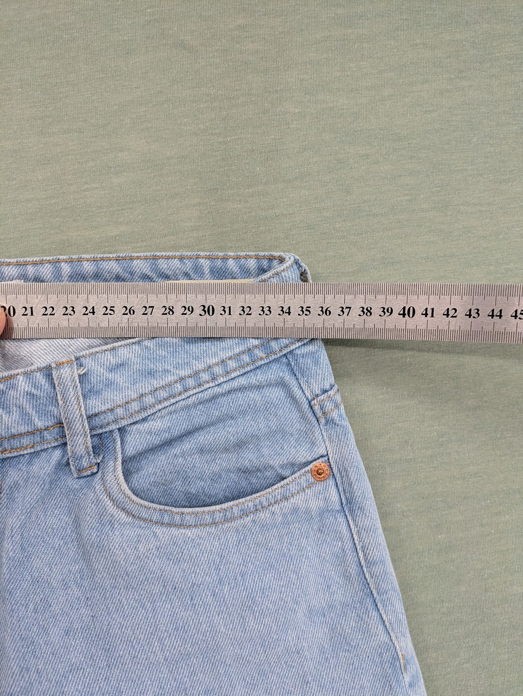 Zen blue straight jeans high rise classic stone wash 100% cotton