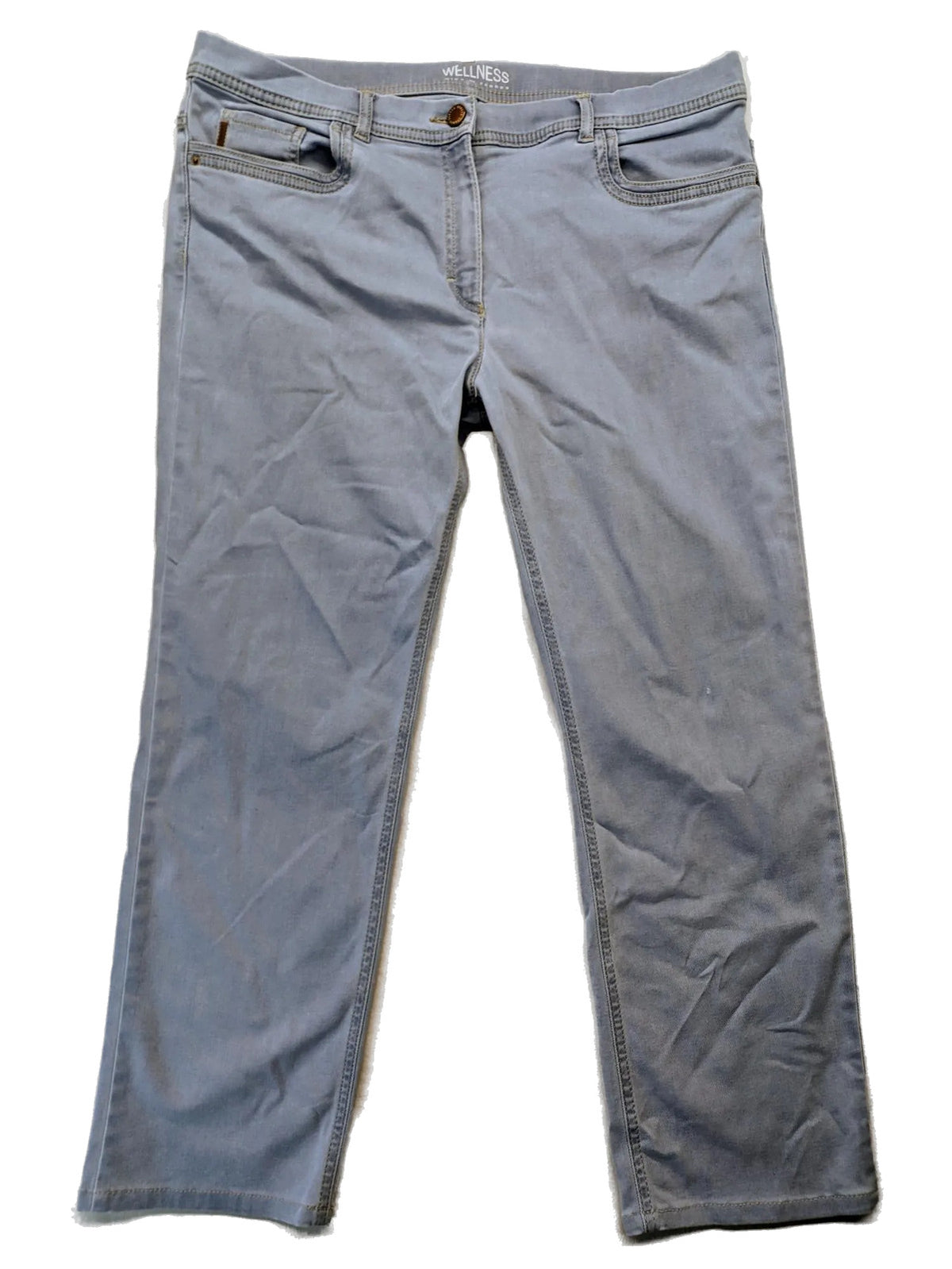 Zerres blue straight jeans 5-pocket style with stretch fabric and logo detail.