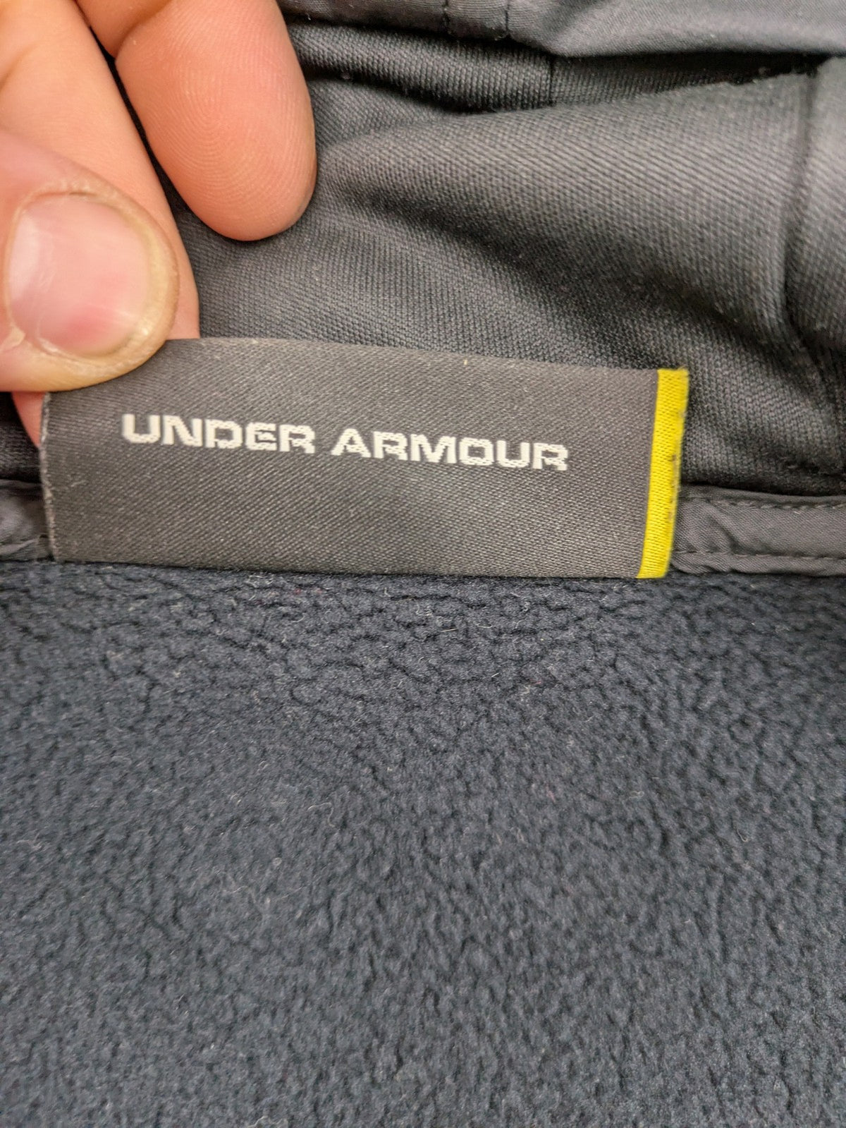 Under Armour grey ColdGear hoodie anorak with quarter zip and adjustable hood.