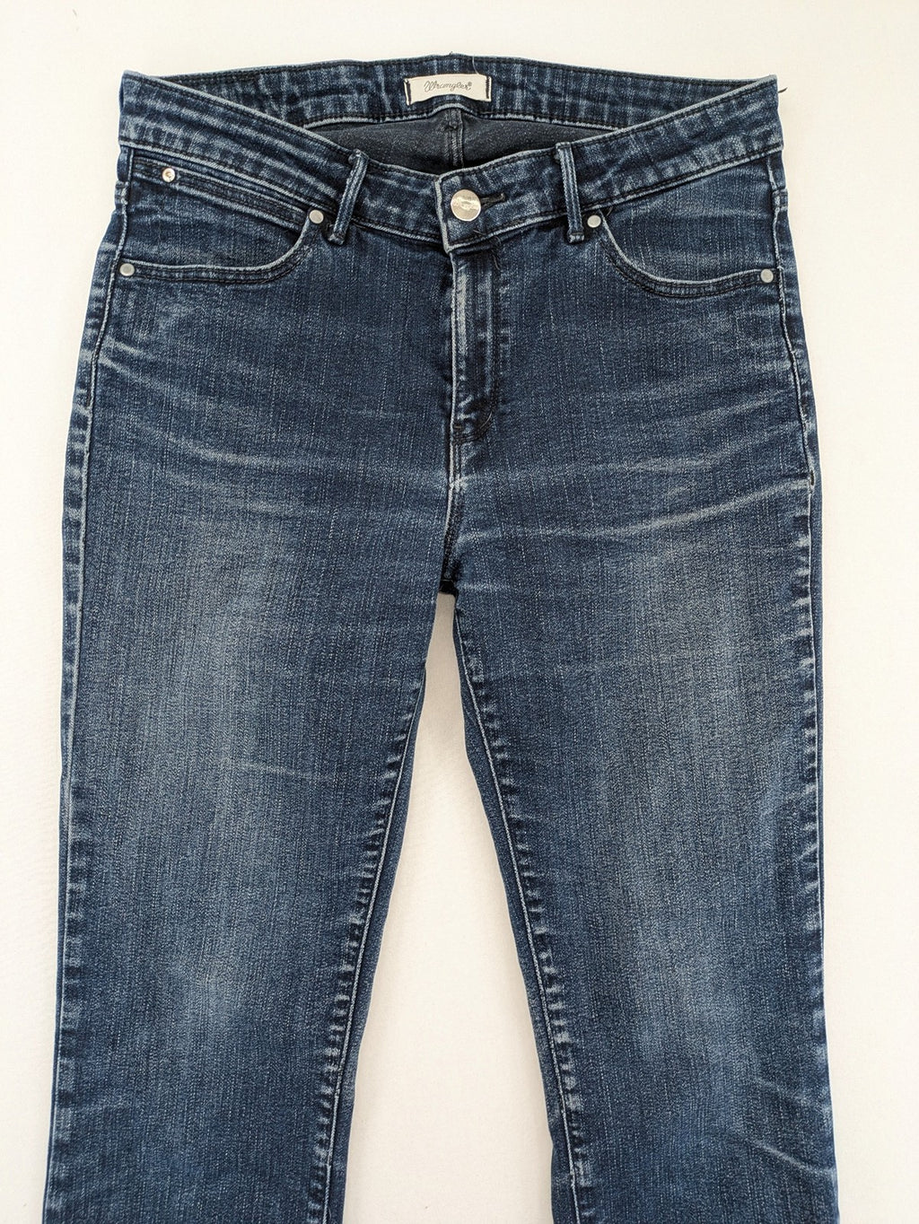 Wrangler straight jeans blue stretch denim classic fit W29 L30 with logo patch