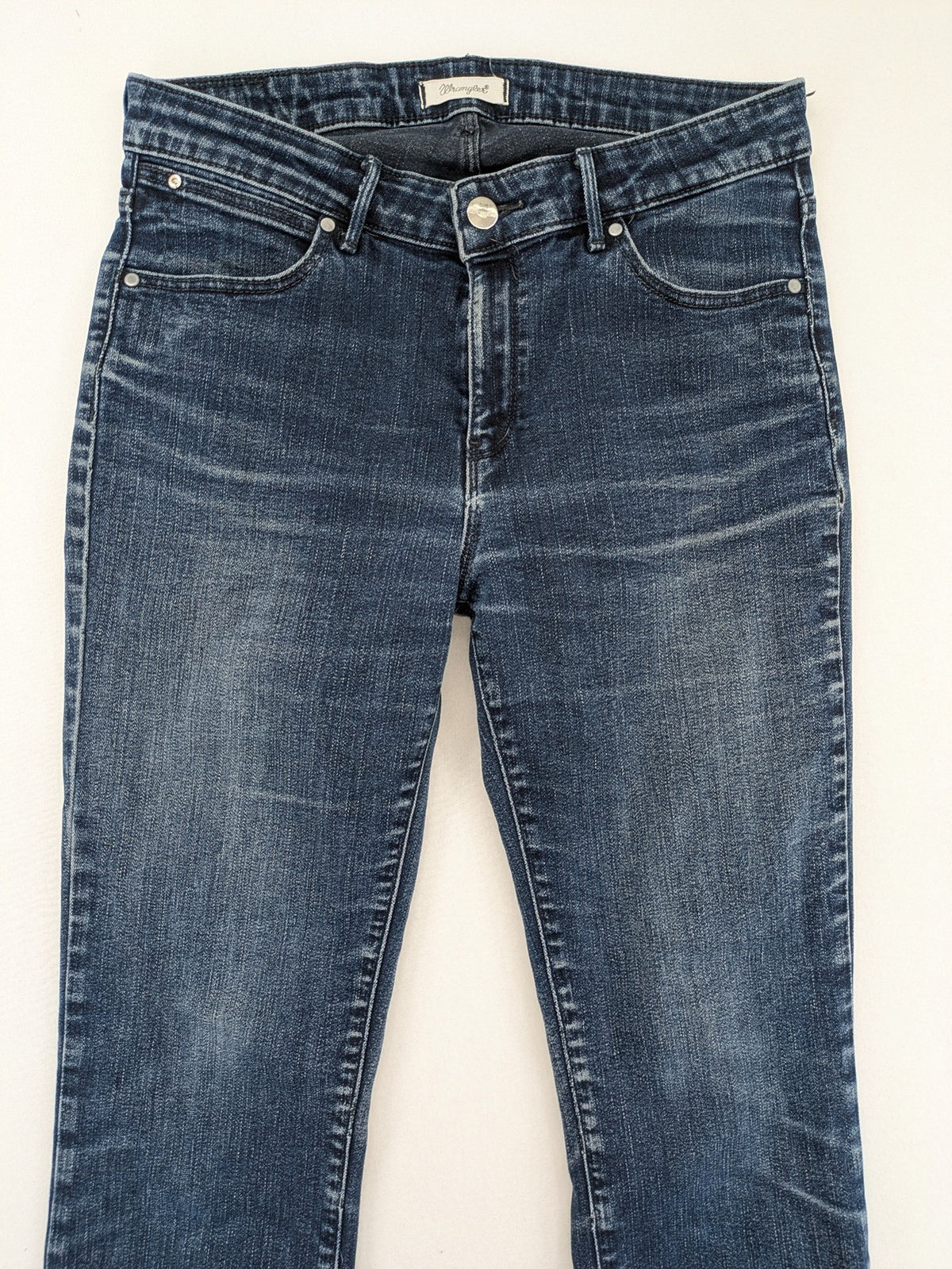 Wrangler straight jeans blue stretch denim classic fit W29 L30 with logo patch