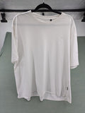 Hajo white short-sleeve t-shirt with subtle logo embroidery and side slits.