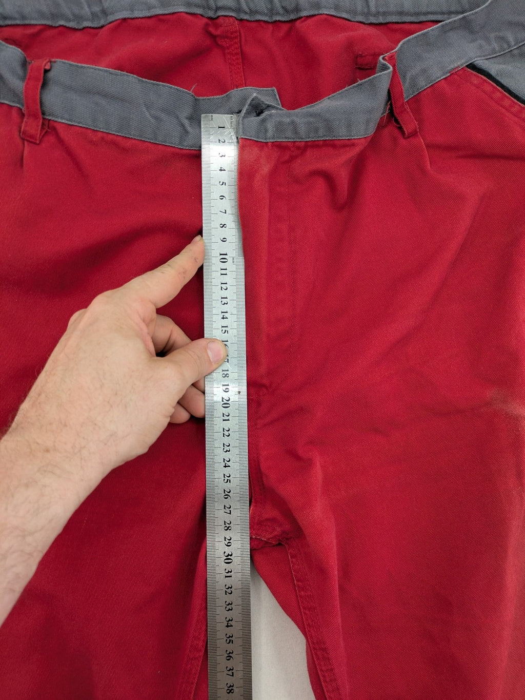 Planam hunting tactical pants red grey elastic waistband multiple utility pockets