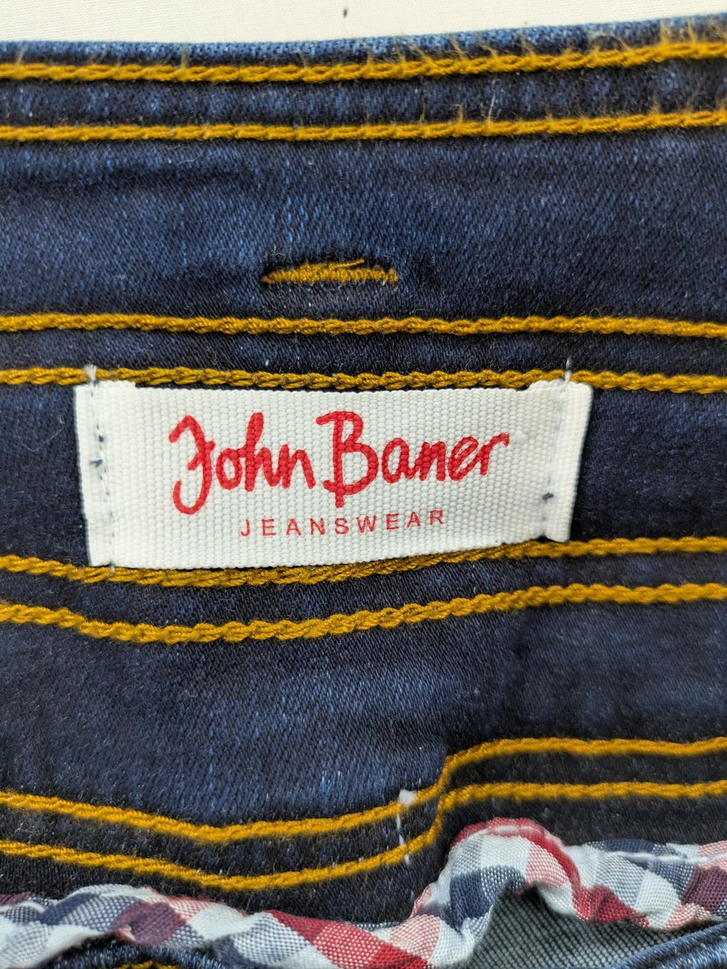 john baner blue high rise skinny jeans three-button fly subtle fading stretch denim