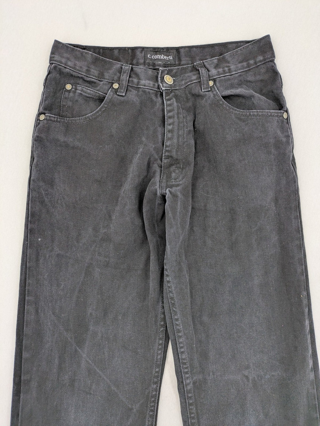 Baumwolle grey straight jeans 5-pocket style faded look robust cotton