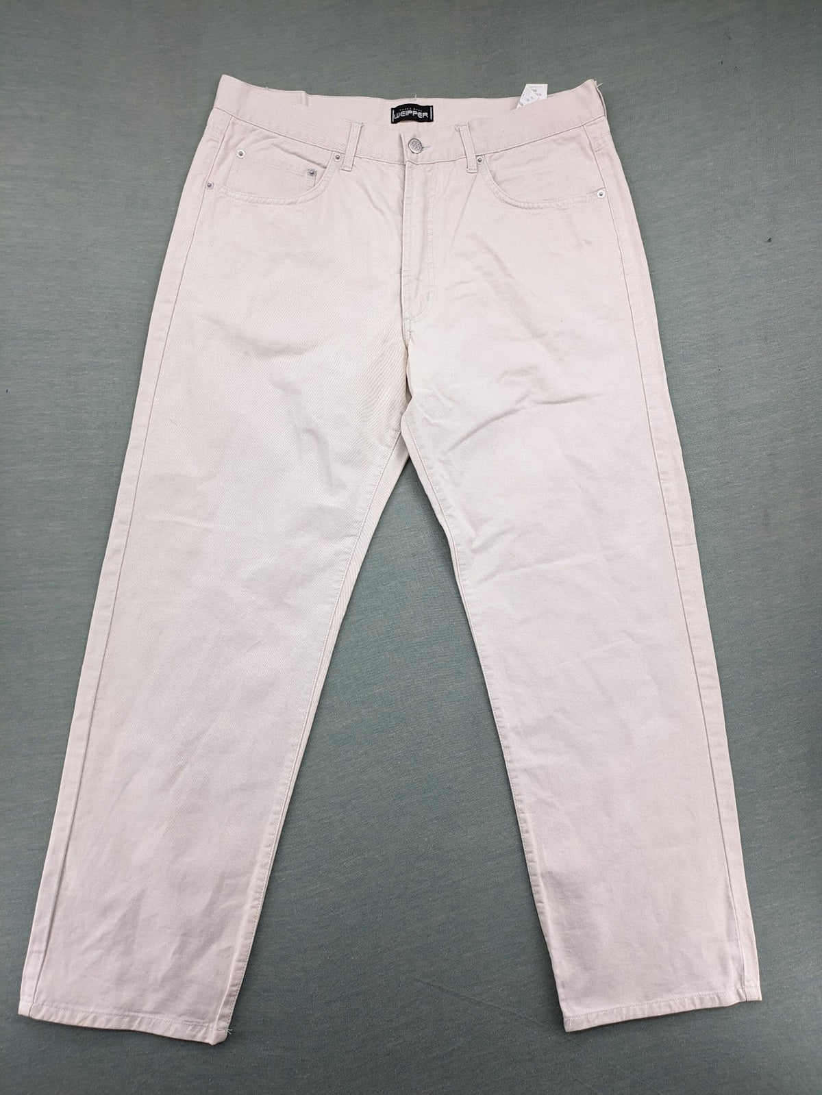 Weippler beige straight leg jeans W36 L30 100% cotton classic design