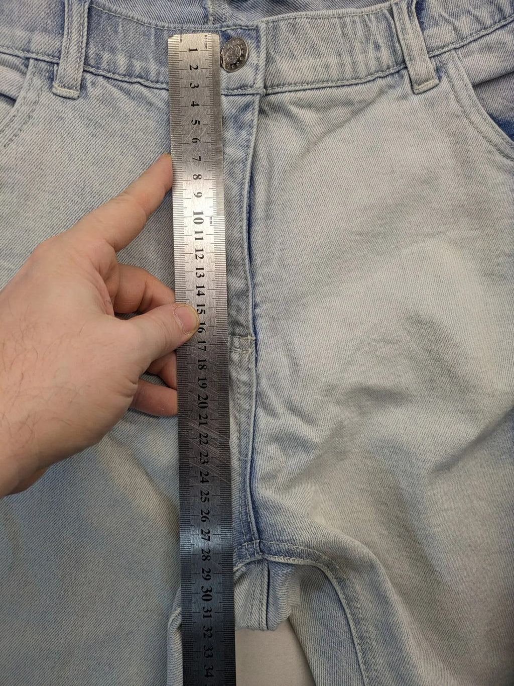 Ulla Popken blue straight jeans with used look, elastic waistband, and 5-pocket style.