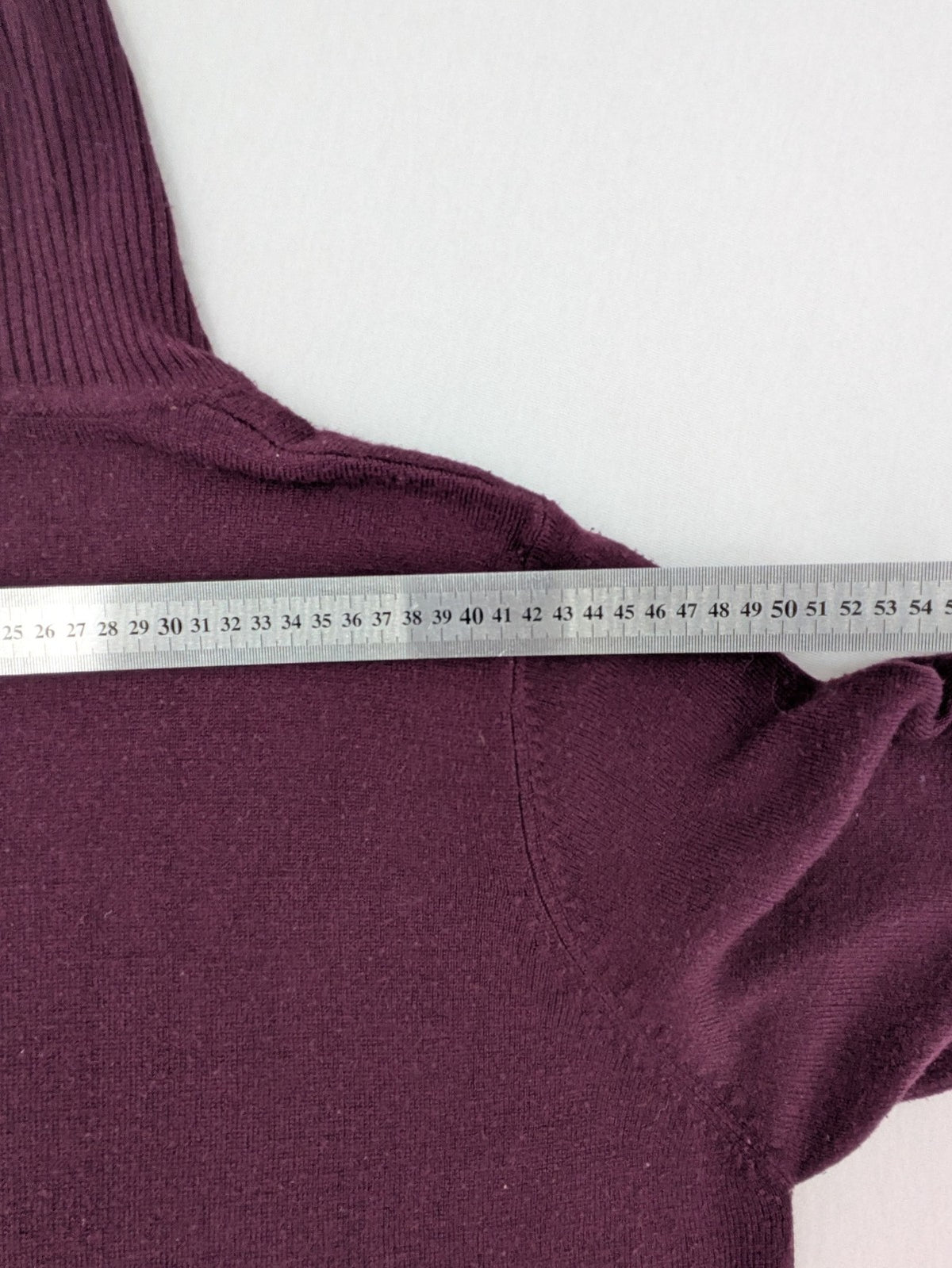 Mark Adam burgundy turtle neck jumper short sleeves soft knit material