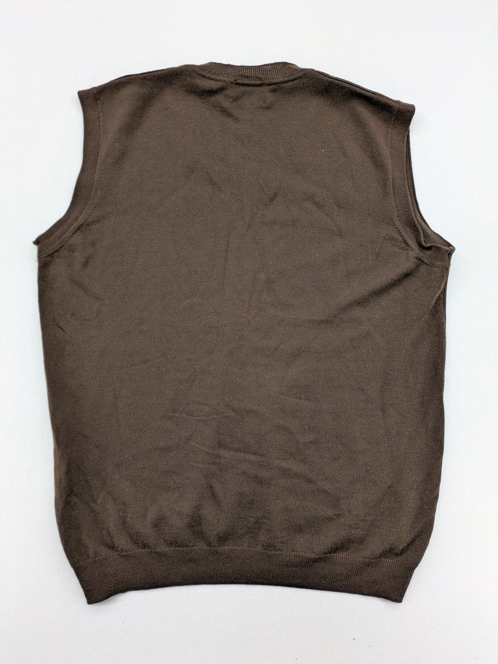 T.M. Lewin brown turtle neck jumper, classic V-neck design, made from 100% merino wool.