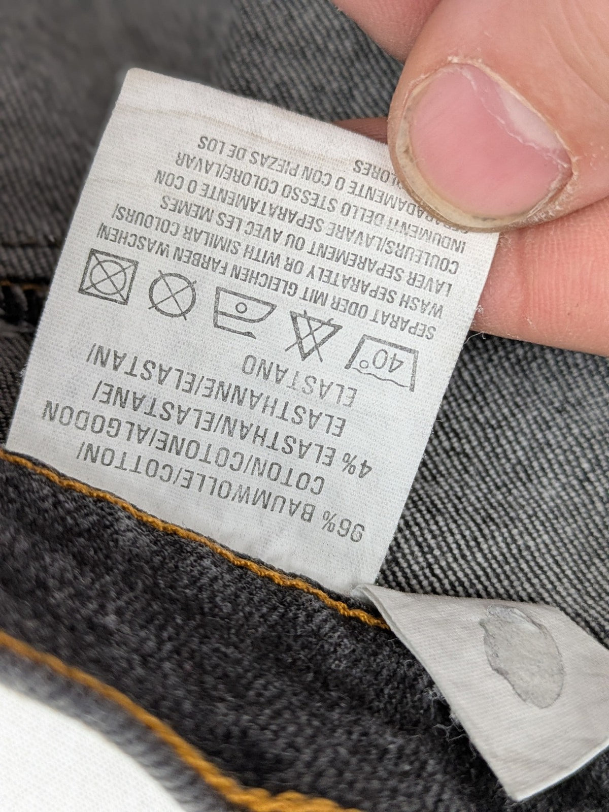 john baner grey high waist mom jeans classic 5-pocket design with contrast stitching