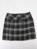 Yessica black mini skirt tweed check pattern A-line cut wool blend material