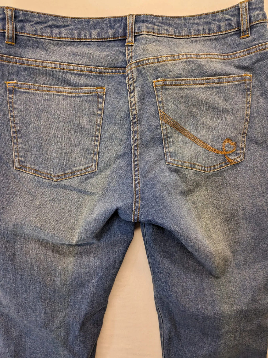 Blue Motion blue straight jeans slim fit with ankle zippers and stretchy material