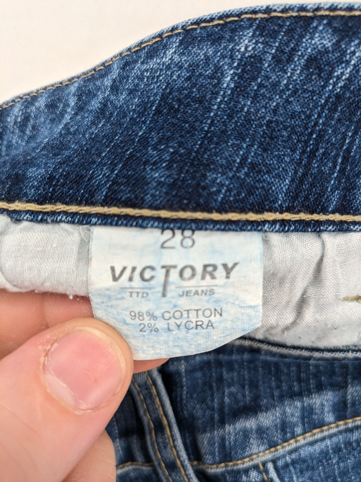 Victory TTD blue bootcut jeans low-rise stretch denim classic wash