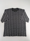 Fresh Cut black techno t-shirt all-over print with bold "TECHNO" graphic design.