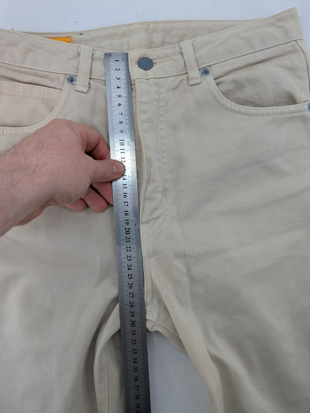 Edwin straight jeans beige 5-pocket design made from durable cotton