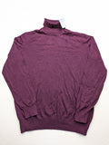 Watsons turtle neck jumper burgundy fine knit with ribbed collar and tag.