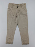 Vingino beige chino pants high waist double-button closure with embroidered details