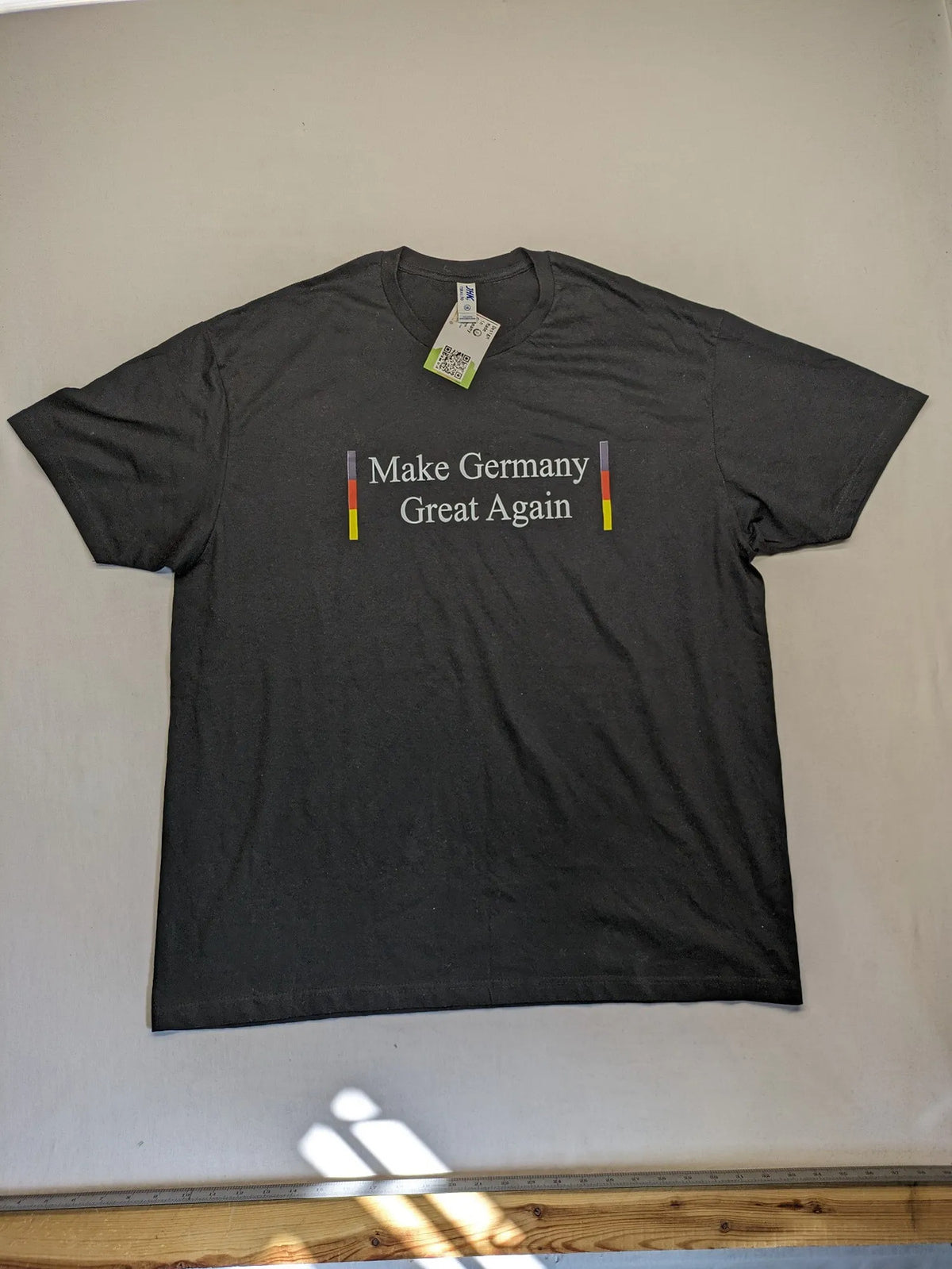 AFD turtle neck jumper multi "Make Germany Great Again" print with German flag colors.