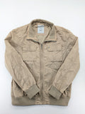 Canda beige bomber jacket full zip with ribbed collar and buttoned chest pockets.