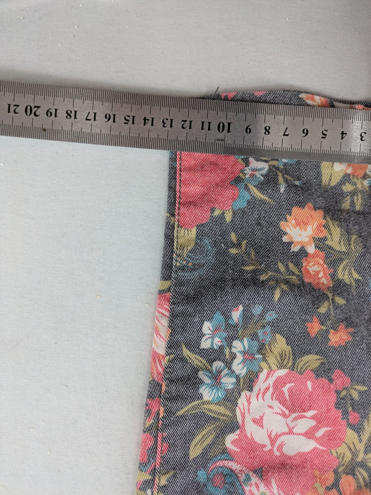 ONLY blue straight jeans with vibrant floral and paisley print on denim fabric.