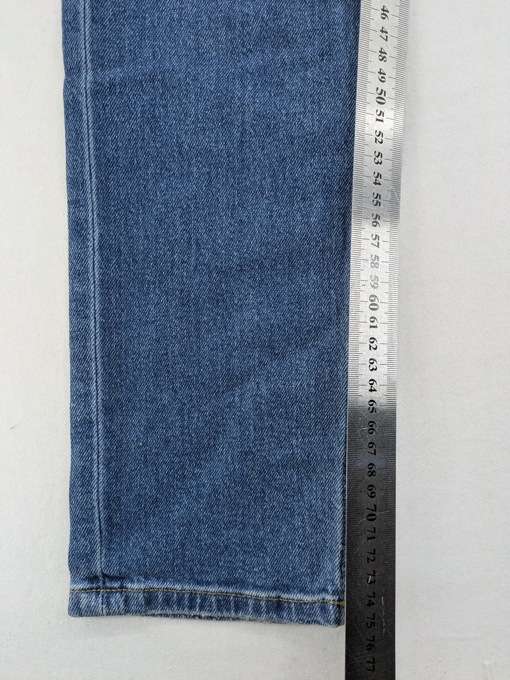 Esprit blue straight leg jeans medium rise with washed finish and cotton-stretch blend.