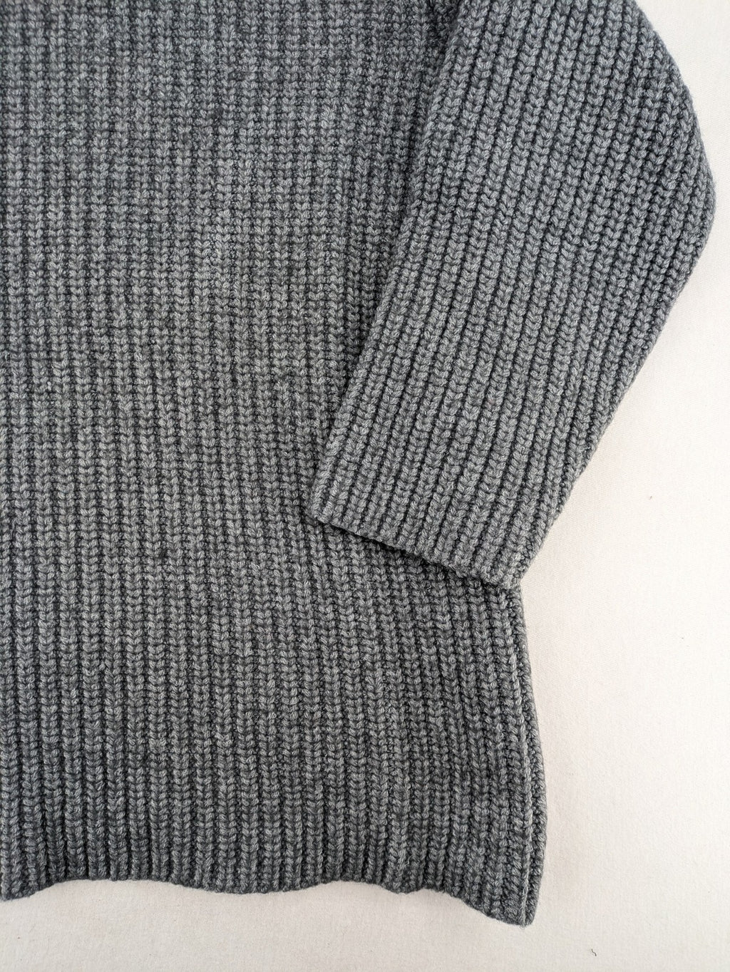 H. Leetink grey turtle neck jumper ribbed knit chunky texture
