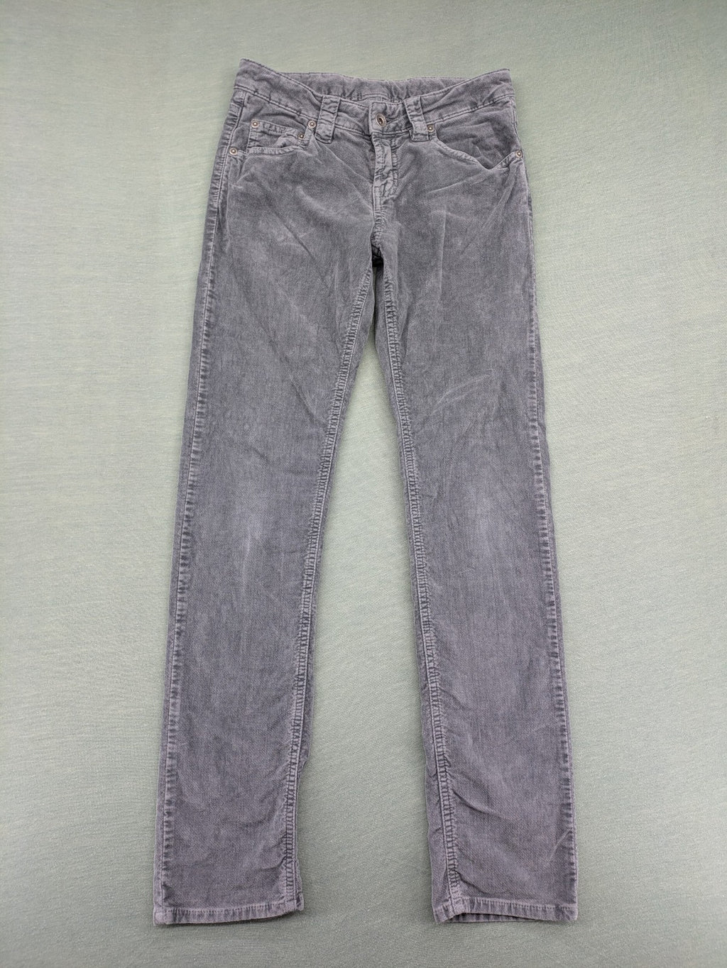 Eddie Pen grey cord pants 5-pocket design stretch cotton fabric