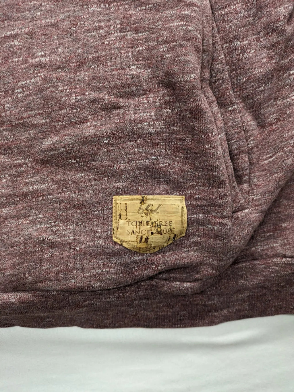 Bleed turtle neck jumper grey burgundy colorblock design with adjustable hood and kangaroo pocket.