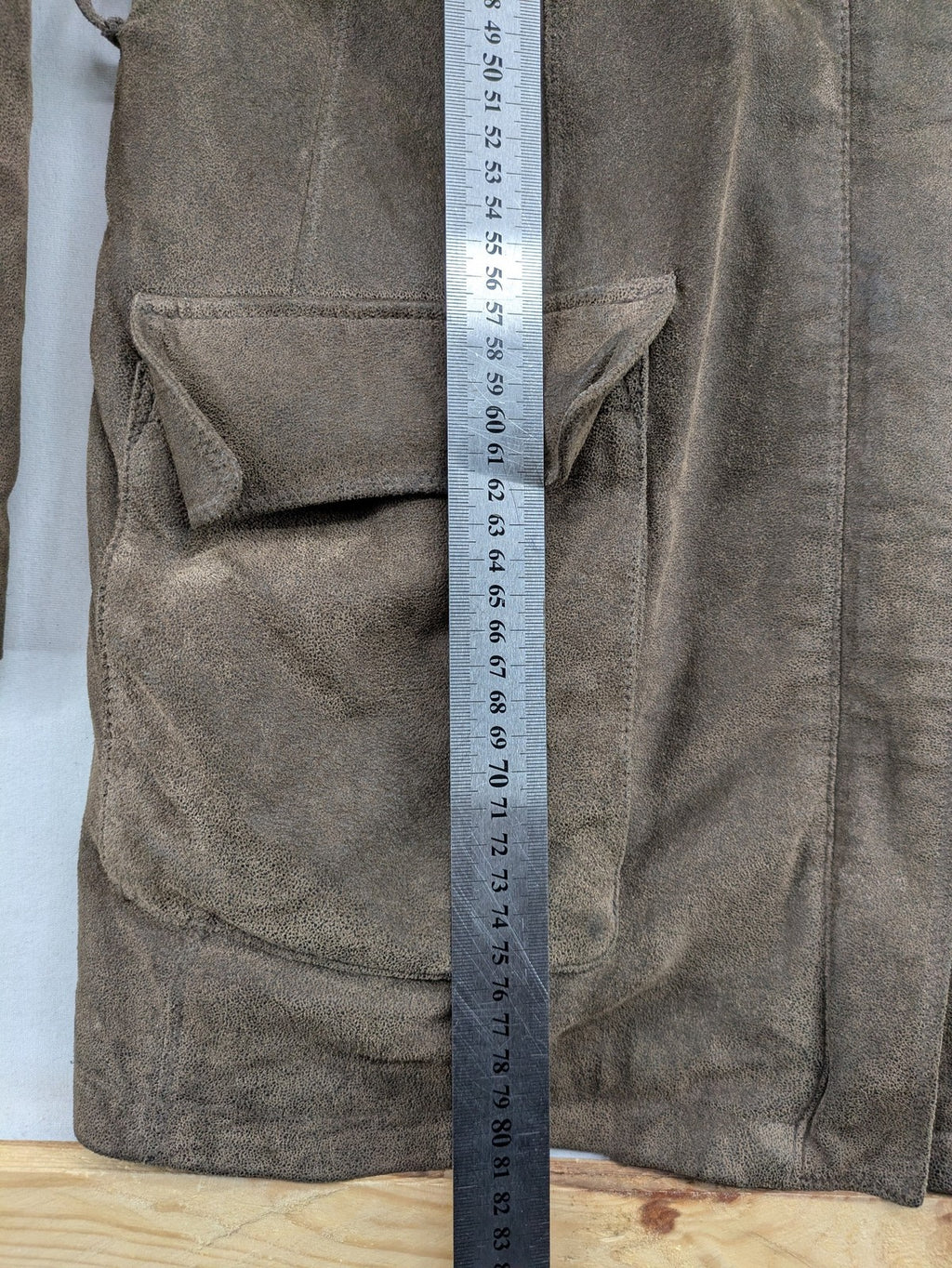 tcm brown suede parka coat with faux fur hood and fully lined interior