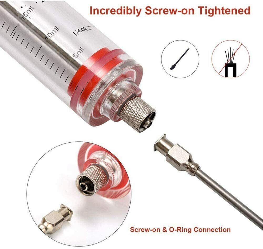 Bratenspritze white stainless steel marinade injector with durable design and precise needle.