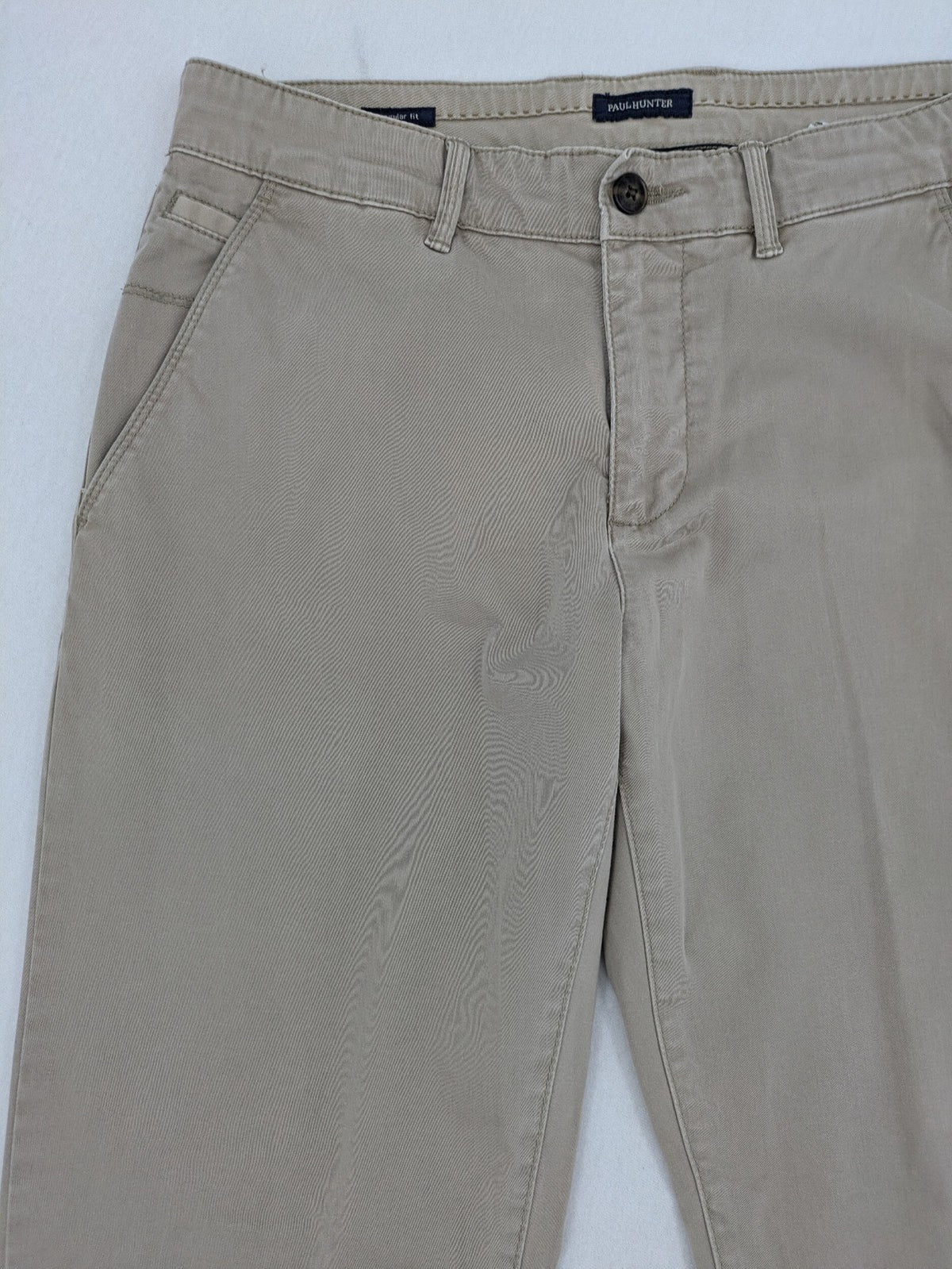 Paul Hunter beige chino pants Oscar Regular Fit cotton stretch with button and zipper closure.