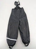 H&M grey snow overalls with adjustable straps and front zipper, durable winter wear.