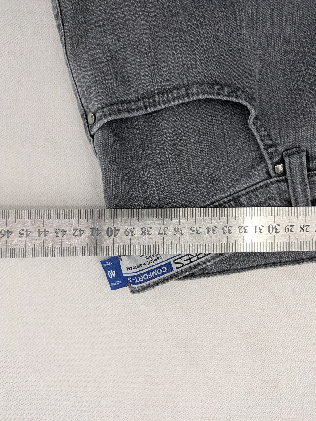 Zerres grey straight jeans slim fit comfort waistband cotton blend material
