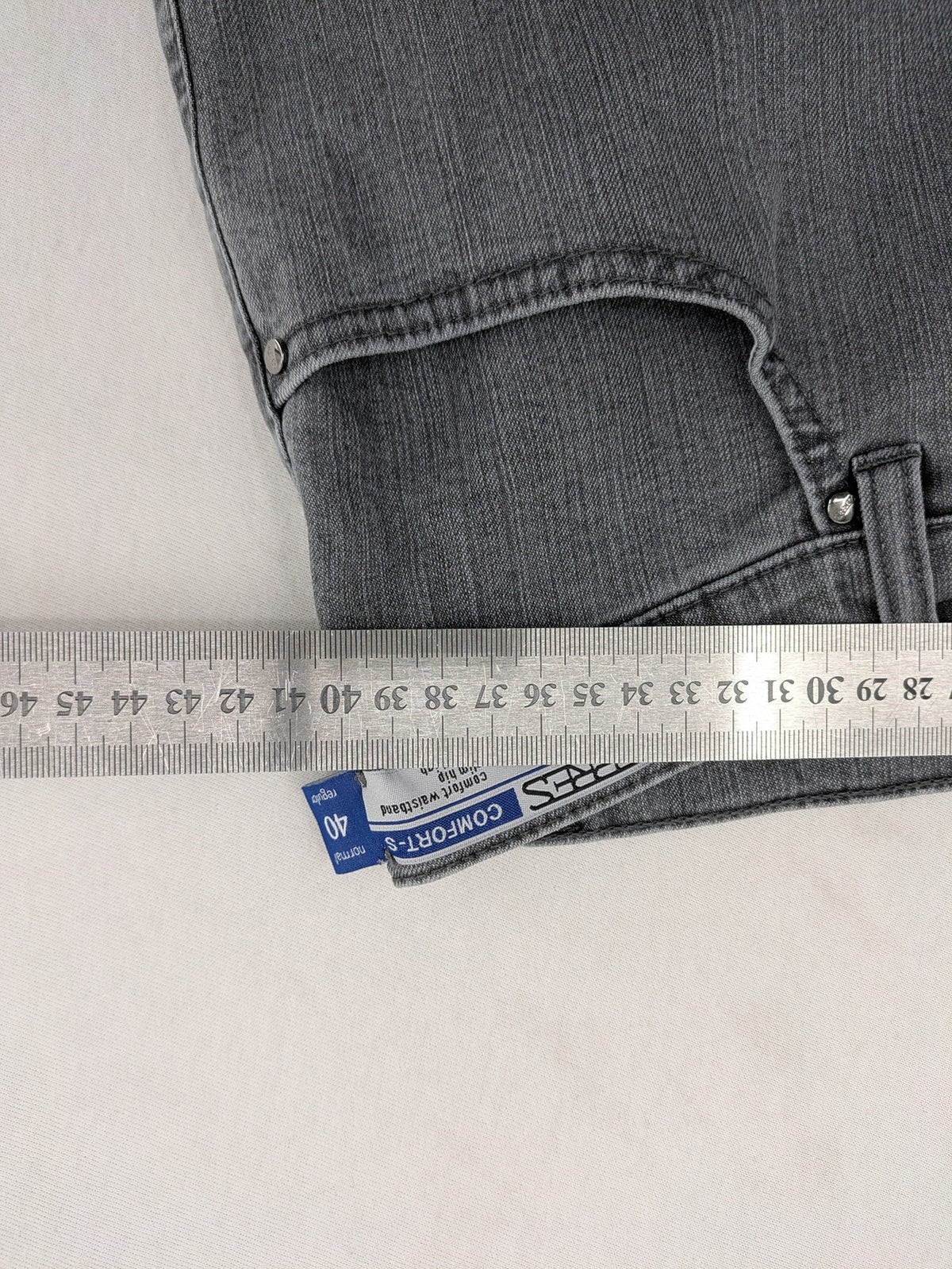 Zerres grey straight jeans slim fit comfort waistband cotton blend material