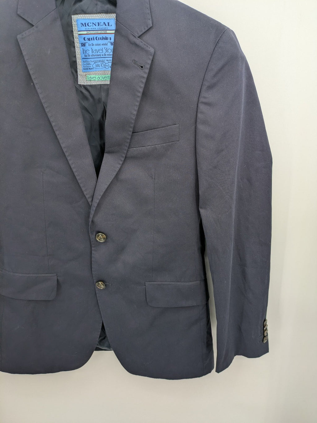 mcneal grey jacket classic cut 100% cotton with unique interior label