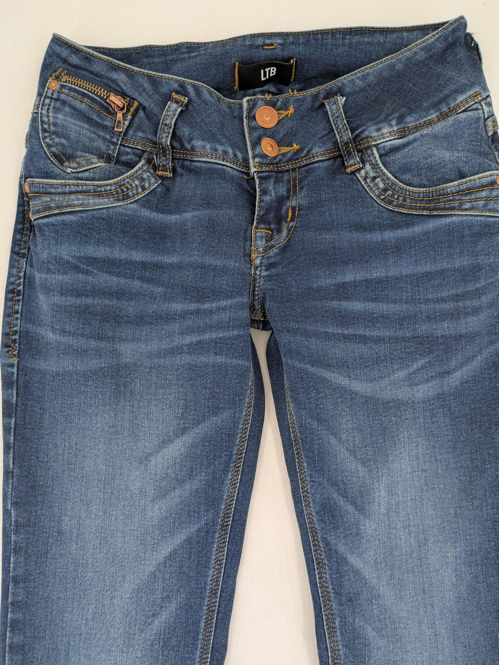 LTB blue straight jeans mid rise slim straight fit with stretch denim material