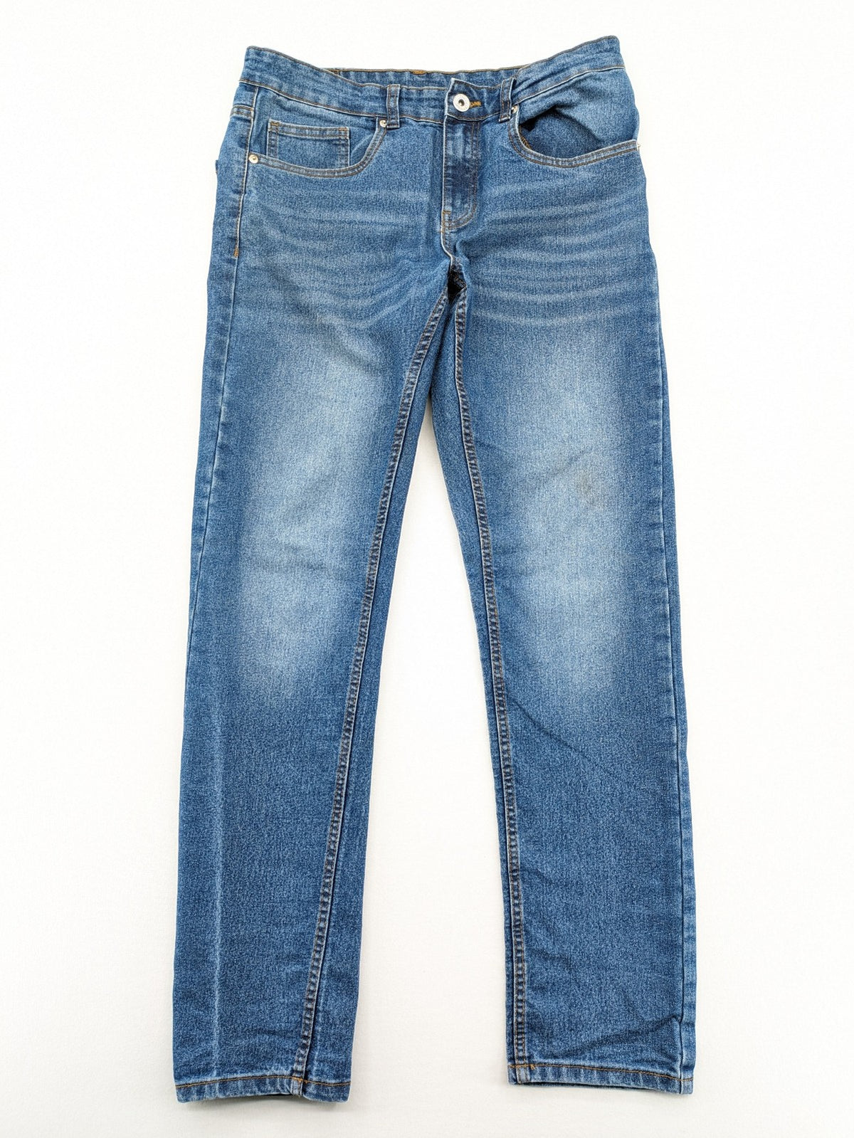 X-Mail blue straight jeans classic 5-pocket style with button closure and belt loops.