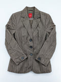 Esprit brown blazer jacket with three-button front and notch lapel, made of cotton.