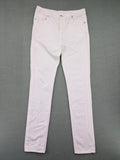 Lacoste white straight jeans high rise slim fit with logo and stretch denim material.