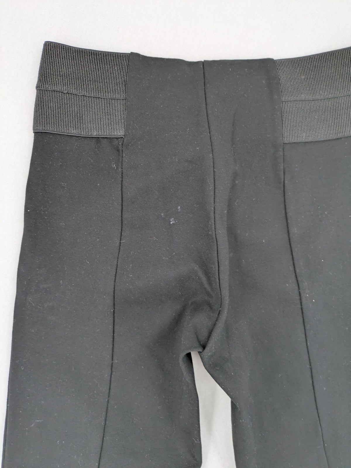 Zara Basic black bicycle tights high-rise with smooth stretch fabric and flattering front seam.
