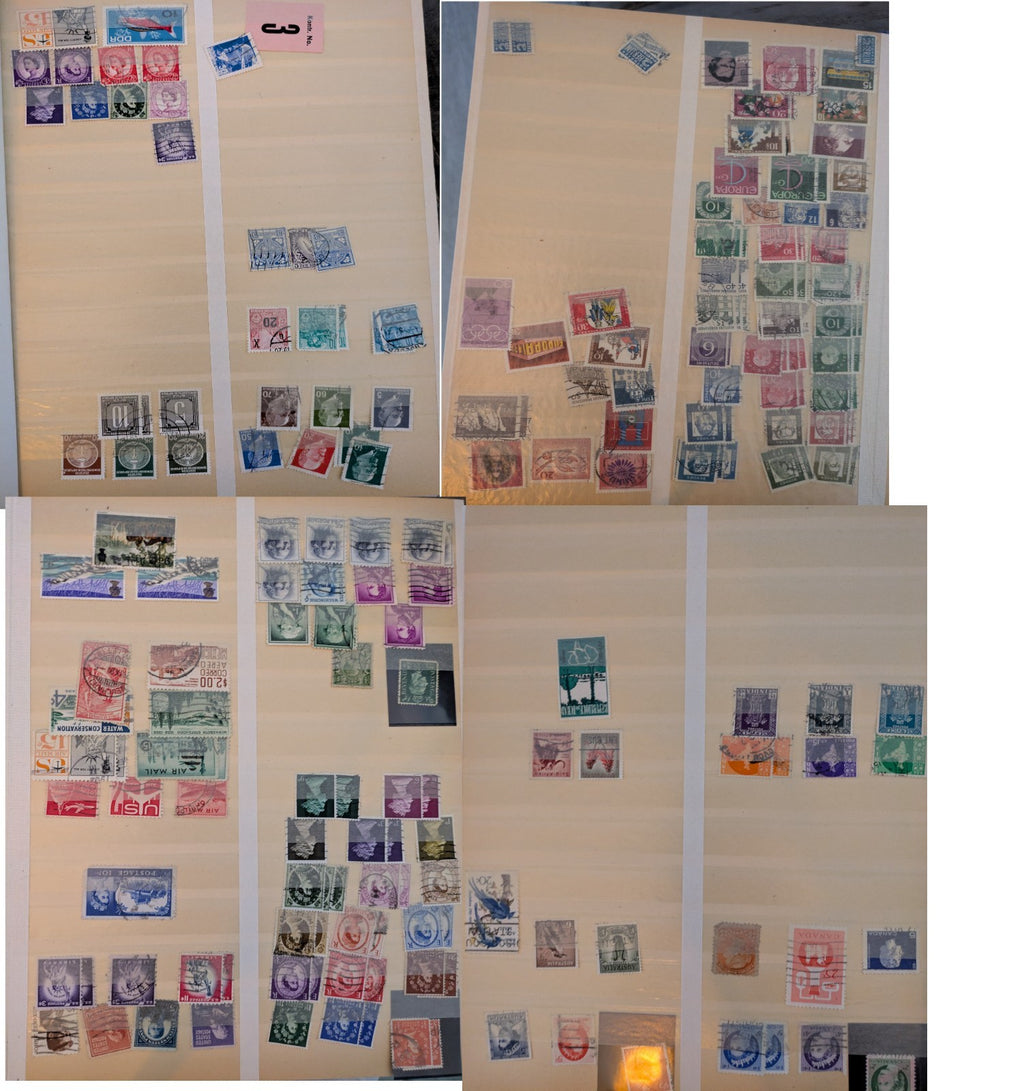 Beige postage stamp album featuring over 1000 stamps from Germany and Europe.
