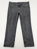 Pioneer grey straight jeans with washed finish and stretch material, classic design.