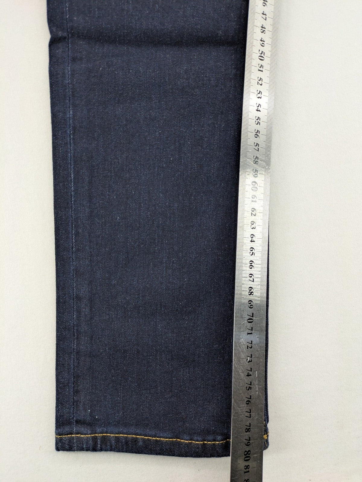 Esprit blue straight leg jeans mid rise with classic 5-pocket design and contrast stitching.