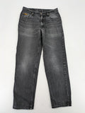 Maverick black straight jeans faded wash with iconic logo on back patch.