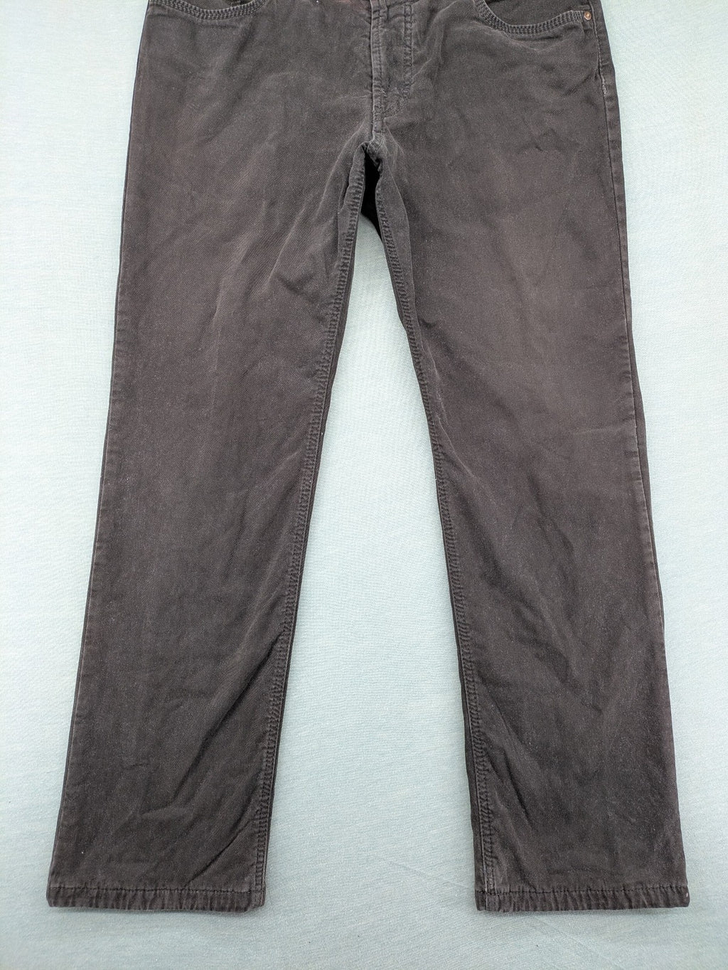 BRAX grey cord pants 5-pocket design with subtle checkered waistband lining