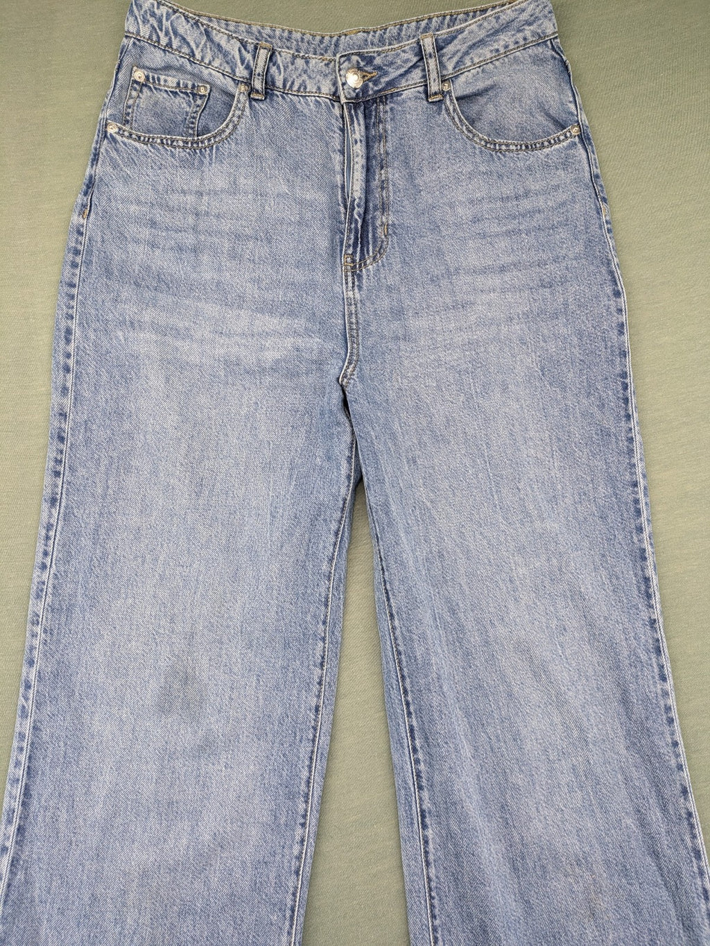 Janina blue wide leg jeans high waist loose fit soft cotton-lyocell blend